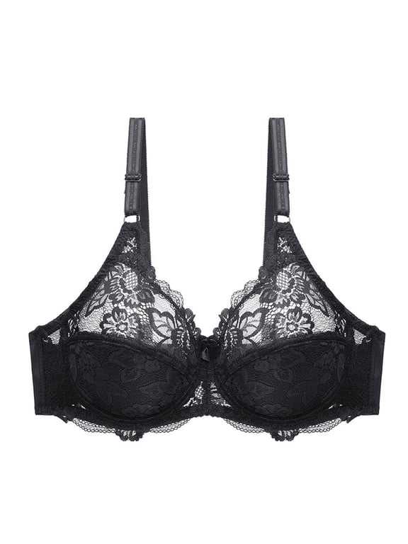 Womens Bras Lace Underwire Double Breasted Push Up Bra Athletic Bra Workout Bra Black L
