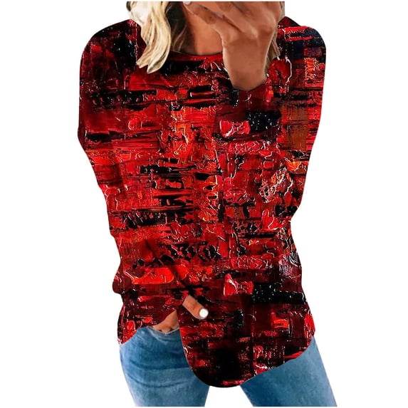 SOOMLON Womens Halloween Costumes Women Halloween Casual Pullover Tops Long Sleeve Crew Neck Horror Top Halloween Clothing Halloween Gnome Shirt Trendy Sweatshirts Wine M