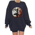 thumbnail image 1 of SOOMLON Womens Halloween Shirts and Sweatshirts Halloween Witch T-Shirt Broom Witch Top Ghost Print Shirts Spider Web Graphic T-shirt Breakfast Letter Print Tops Dark Gray 2XL, 1 of 5
