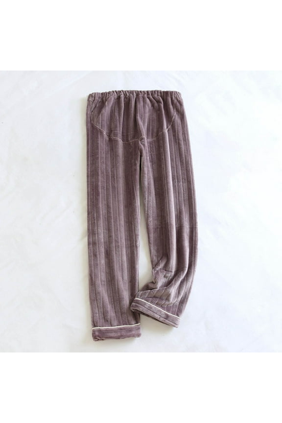 Womens Maternity Pajama Pants Cozy Flannel Solid Pajama Bottoms Women Loose Warm Winter Fuzzy Lounge Sleepwear Pjs Pants Stretchy Cozy Straight Leg Pants Nightwear Purple M