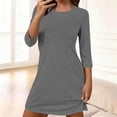 thumbnail image 1 of SOOMLON Womens Nightgowns Short Plus Size Crew Neck 3/4 Sleeve Sleepdress Solid Tunic Sleepshirt Soft Loungewear Set, 1 of 6