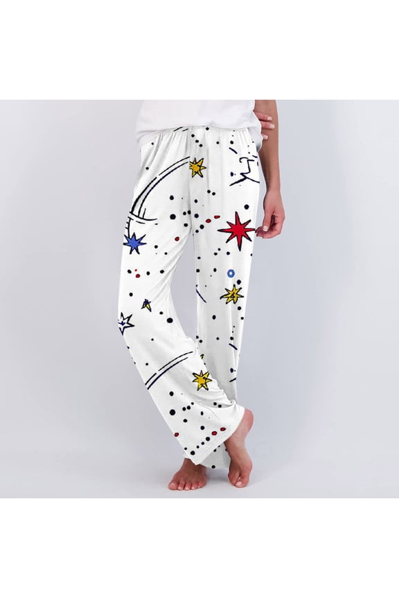 Womens Pajama Pants Comfy Funny Graphic Pajama Bottoms Adult Tall Warm Winter Lounge Sleepwear Night Pants Stretchy Soft Straight Leg Pants Loungewear Colorful S