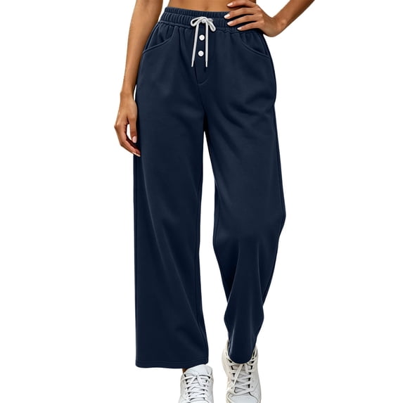 SOOMLON Womens Sweatpants Wide Leg Plus Size Drawstring Sweatpants Casual Workout Pants with Pockets Gym Bottoms