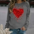 thumbnail image 1 of SOOMLON Womens Valentines Day Sweatshirts Girl Friend Valentines Gift Casual Long Sleeve Crew Neck Hoodies Tops Cute Love Heart Print Pullovers Shirts Trendy Festival Clothes 2025 Gray M, 1 of 5