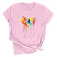 thumbnail image 1 of SOOMLON Womens Valentines Day Tops Lover Valentines Gift Casual Short Sleeve Crewneck T Shirts Cute Heart Print Tops Trendy Holiday Clothes 2025 Pink L, 1 of 2