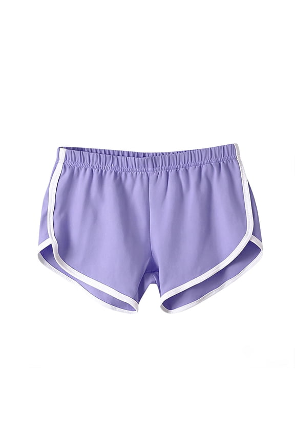 Yoga Shorts for Women Plus Size Elastic Waist Mini Shorts Color Block Stretch Dolphin Shorts Workout Clothes