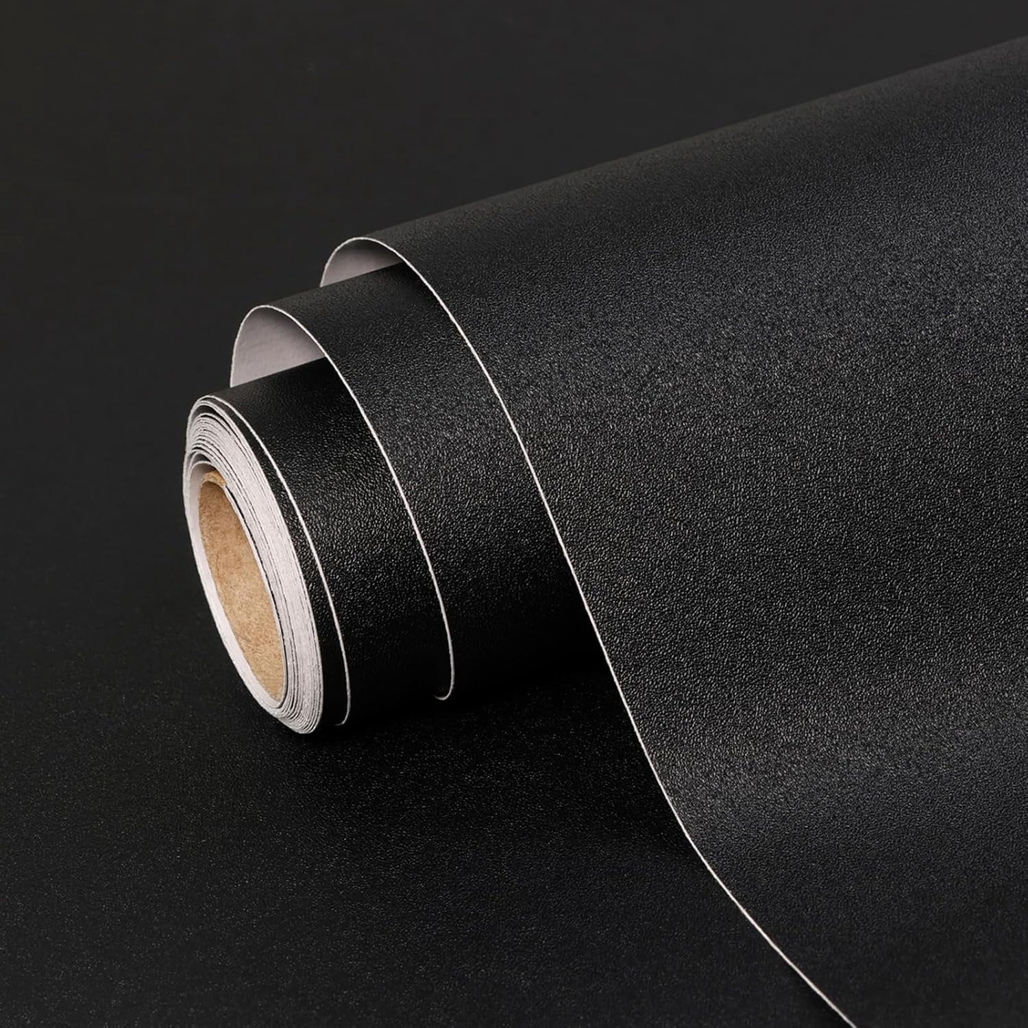 SOON AFTER Black Peel and Stick Wallpaper Solid Black Contact Paper Matte Self Adhesive Waterproof Vinyl Roll for Wall Coverings,Cabinets,Countertops,Bedroom,Kitchen 15.7"x118"