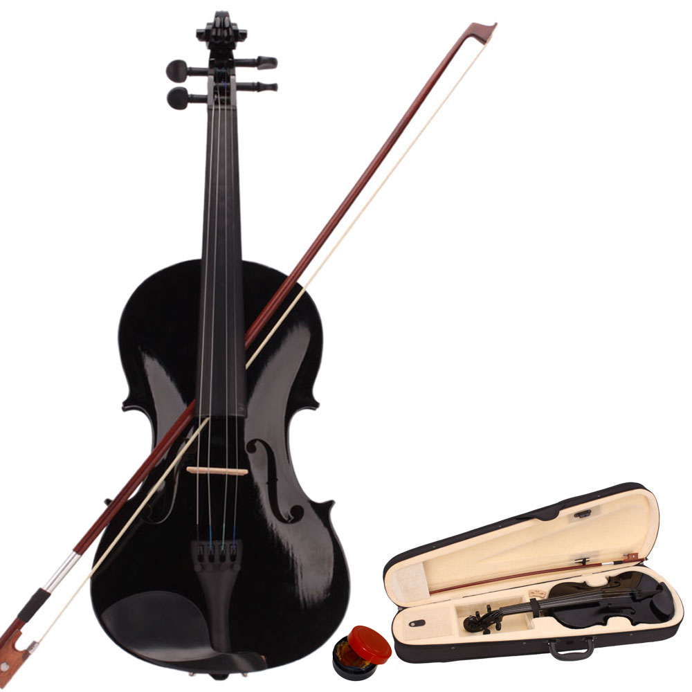 SOONEEDEAR Violin Strings 4/4 Full Set, Black Violin, Durable Natural Solid Wood Fiddle for Students, Music Instruments for Adults, Acoustic Violin with Violin Case, Violin Bow and Violin Rosin - image 1 of 12