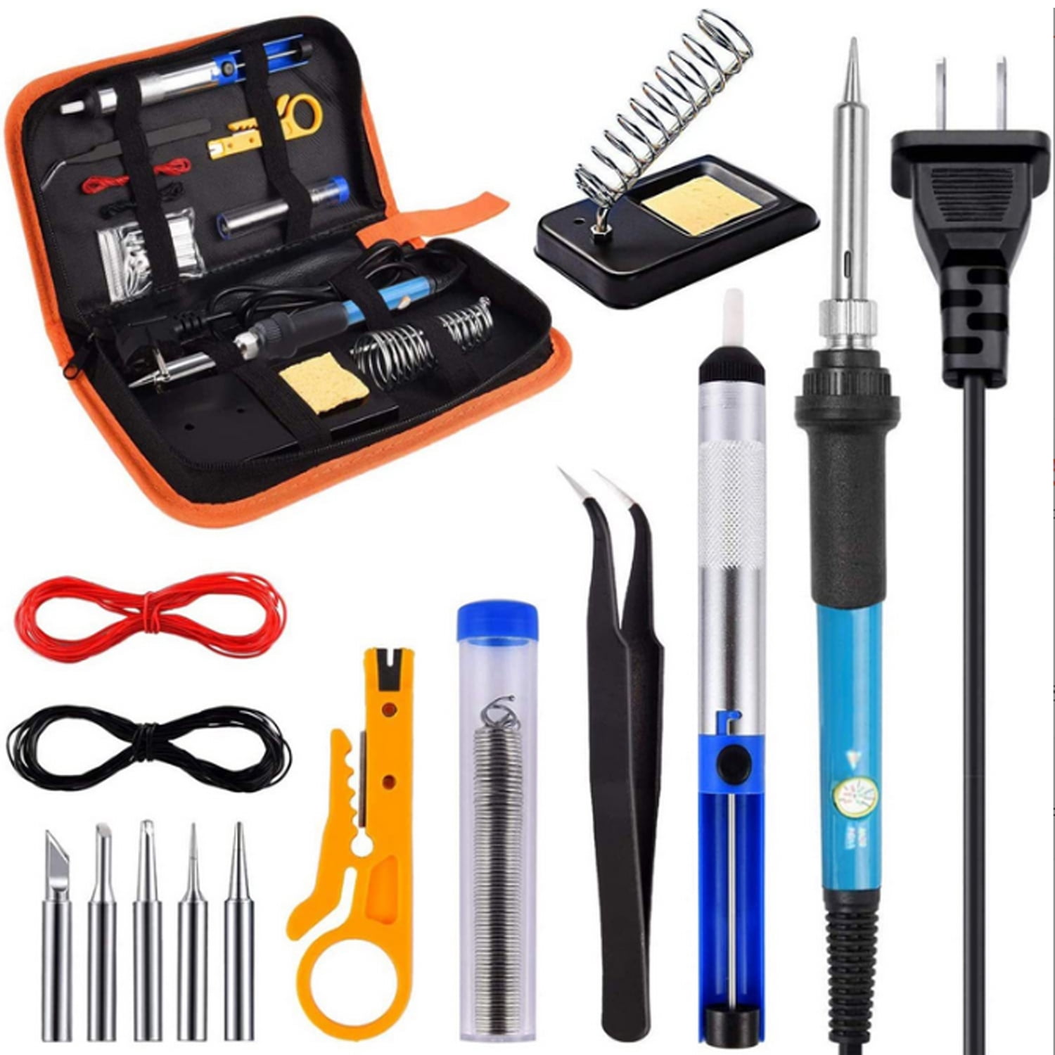 SOONHUA 110V 60W Electric Soldering Iron Gun 17 in 1 Tool Kit Welding Tools Set