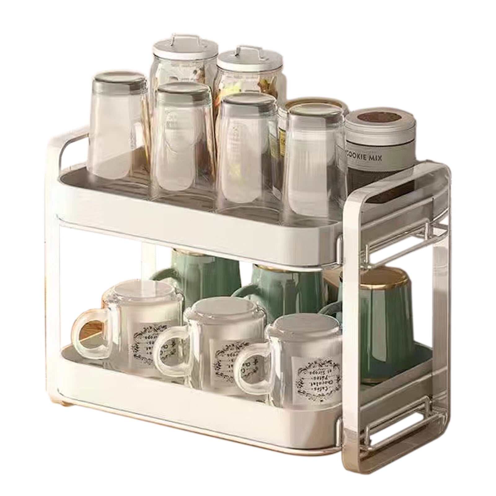 SOONHUA 2 Tier Cups Racks for Kitchen Counter, Dish Drying Rack, Large