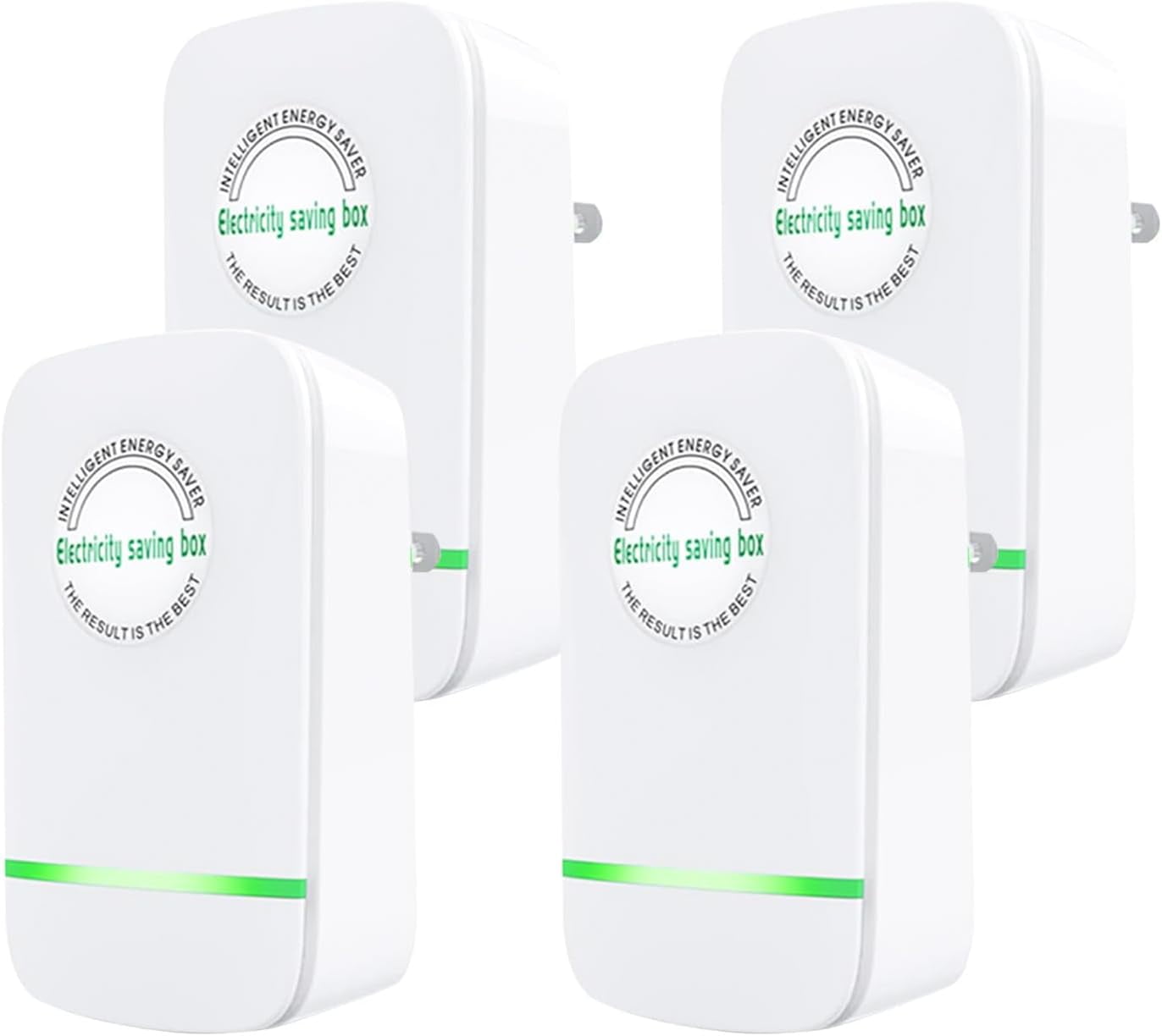 SOONHUA 4 Pack Power Saver, Energy Saver, Household Power Saver, Electricity Saving Box Household Office Market Device Electric Smart US Plug 90V-250V 28KW White