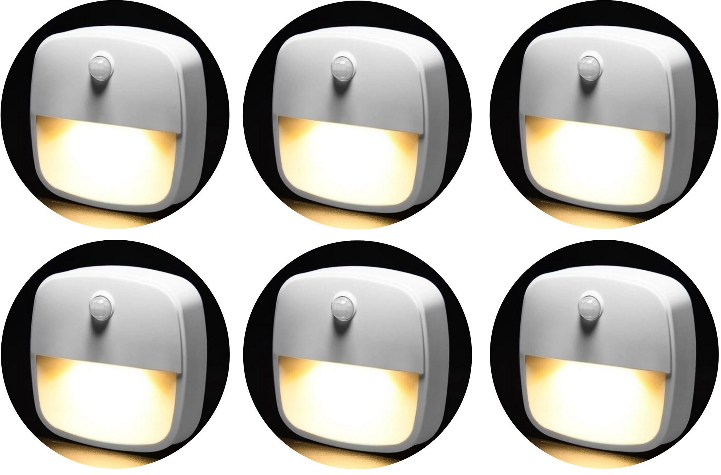SOONHUA 6 Pack LED Motion Sensor Light, Auto on/off Wireless LED Under Lighting Closet