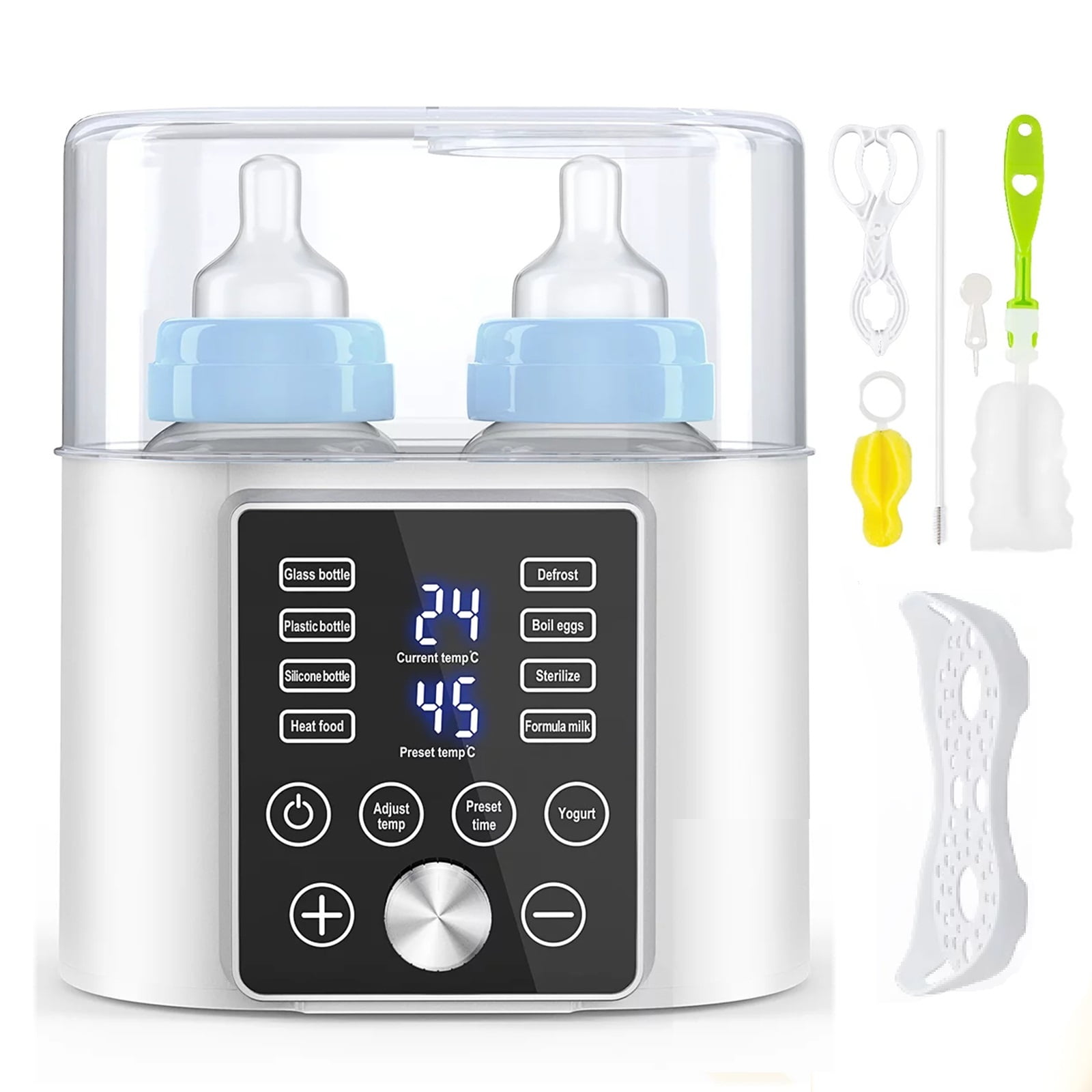 SOONHUA Baby Bottle Warmer, 12in1 Fast Baby Milk Warmer & Defrost, Double Bottle Warmer with