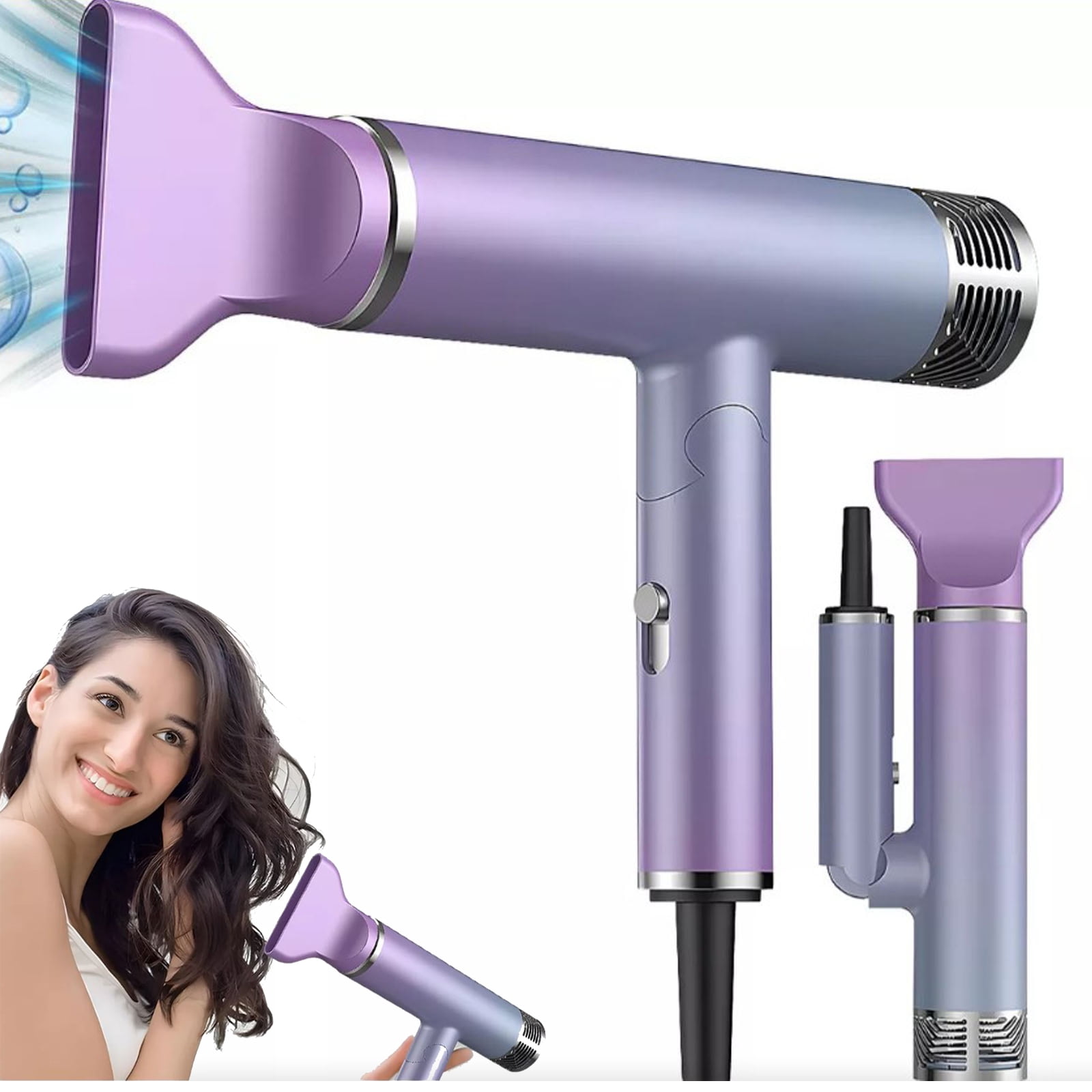 SOONHUA Foldable Hair Dryer, Powerful Ionic Blow Dryer for Fast Drying ...