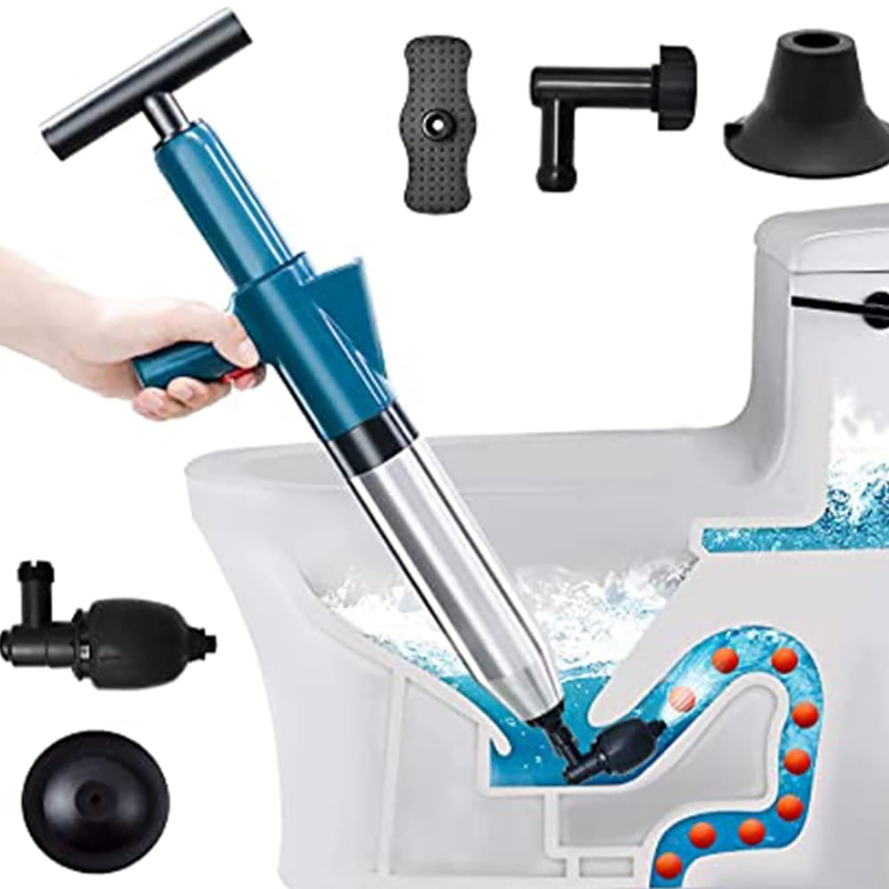 SOONHUA Air Plunger for Toilet Set, Stainless Steel Drain Clog Remover