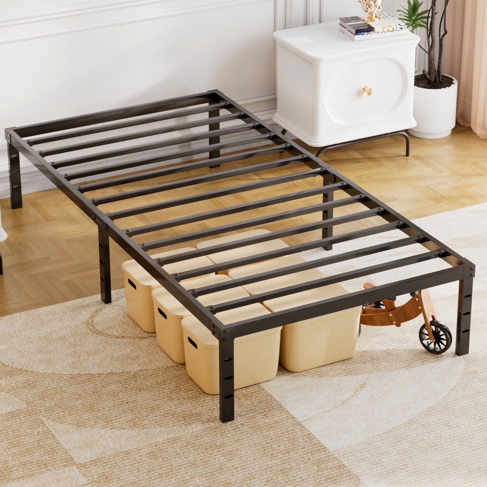 Soontrans Full Size Heavy Duty Bed Frame with Underneath Storage