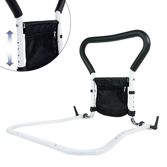 SOONTRANS Bed Rails for Elderly Adults - Adjustable Bed Assist Rail Medical for Seniors with LED Light & Fixing Strap, Bed Support Bar Steel , Portable Bed Cane Fit King/Queen/Full/Twin