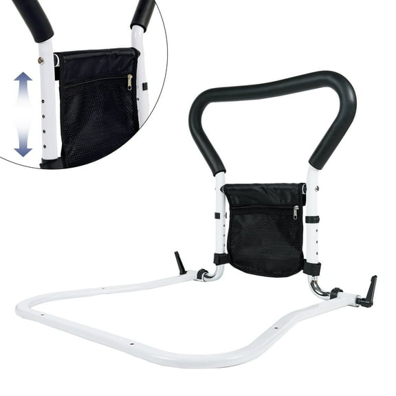 SOONTRANS Bed Rails for Elderly Adults - Adjustable Bed Assist Rail Medical for Seniors with LED Light & Fixing Strap, Bed Support Bar Steel , Portable Bed Cane Fit King/Queen/Full/Twin