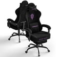 thumbnail image 1 of SOONTRANS Black Gaming Chair for Adult, Velvet Fabric Ergonomic Comfortable Video Gamer Chair with Footrest, Reclining Office Computer Desk Game Chairs with Massage Lumbar Cushion, Headrest, 1 of 10