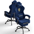 thumbnail image 1 of SOONTRANS Blue Gaming Chair for Adult, Velvet Fabric Ergonomic Comfortable Video Gamer Chair with Footrest, Reclining Office Computer Desk Game Chairs with Massage Lumbar Cushion, Headrest, 1 of 9