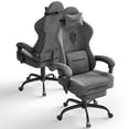thumbnail image 1 of SOONTRANS Grey Gaming Chair for Adult, Velvet Fabric Ergonomic Comfortable Video Gamer Chair with Footrest, Reclining Office Computer Desk Game Chairs with Massage Lumbar Cushion, Headrest, 1 of 9