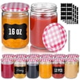 thumbnail image 1 of SOONTRANS Mason Jars 16oz, 12 Pack Regular Mouth Glass Jars With Lid Salad Jars with Stickers Canning Jars, Condiment Pots Pickling Home Decor Overnight Oats Fruit Preserves Jam Jelly Food Relishes, 1 of 5