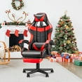 thumbnail image 1 of SOONTRANS Red Gaming Chair with Footrest, High Back Gamer Chair with Massage Lumbar Pillow, Gamer Computer Desk Chair (Red), 1 of 10