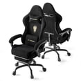 thumbnail image 1 of SOONTRANS Velvet Fabric Gaming Chair with Footrest, High Back Ergonomic Gamer Chair for Adult, Comfortable Video Game Chair with Massage Lumbar Cushion, Reclining Office Computer Desk Chair,Black, 1 of 10