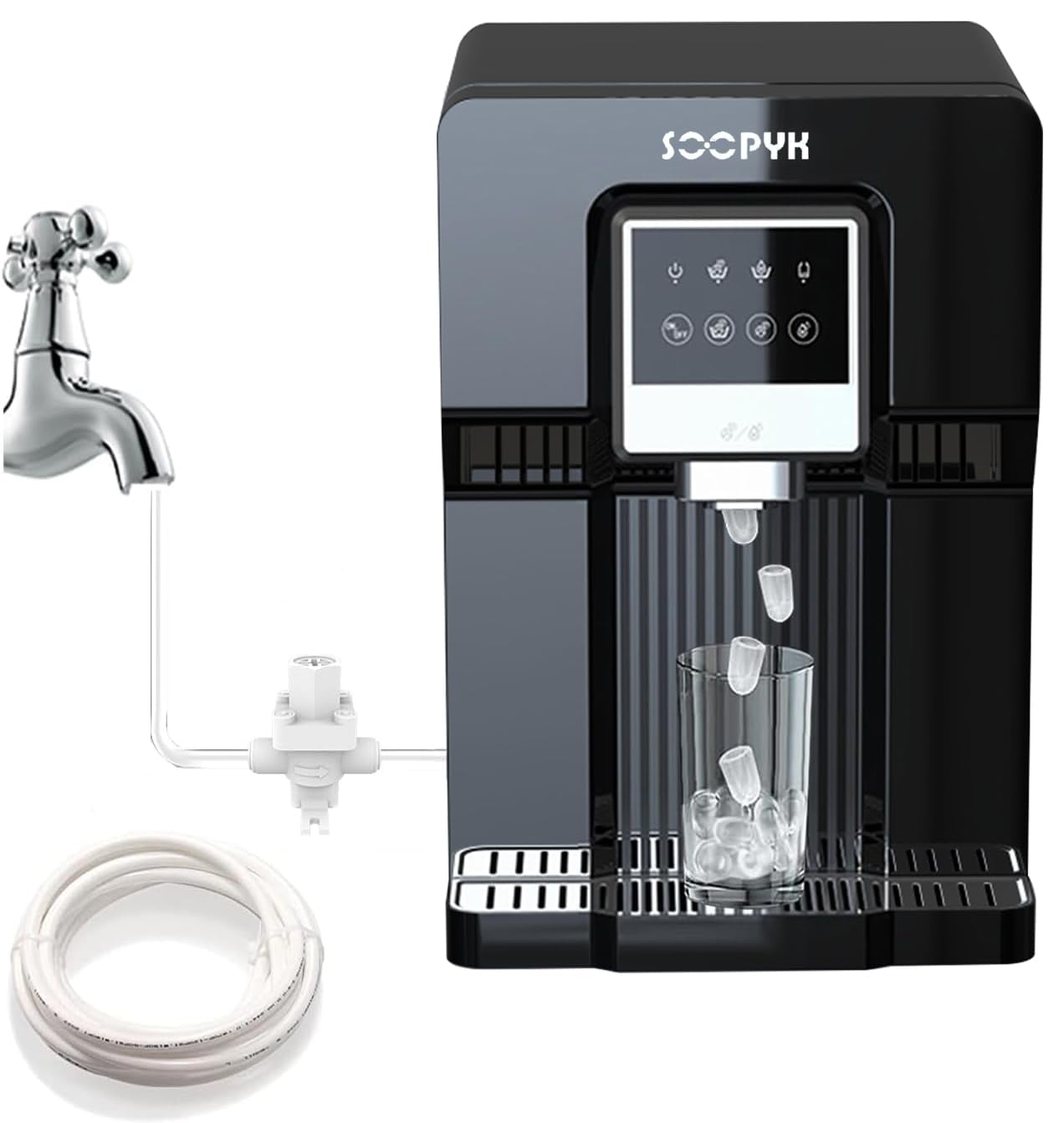 SOOPYK Countertop Bottleless Water Cooler Dispenser with Ice Maker with Water Line 18LBS Daily Capacity (without FILTER)