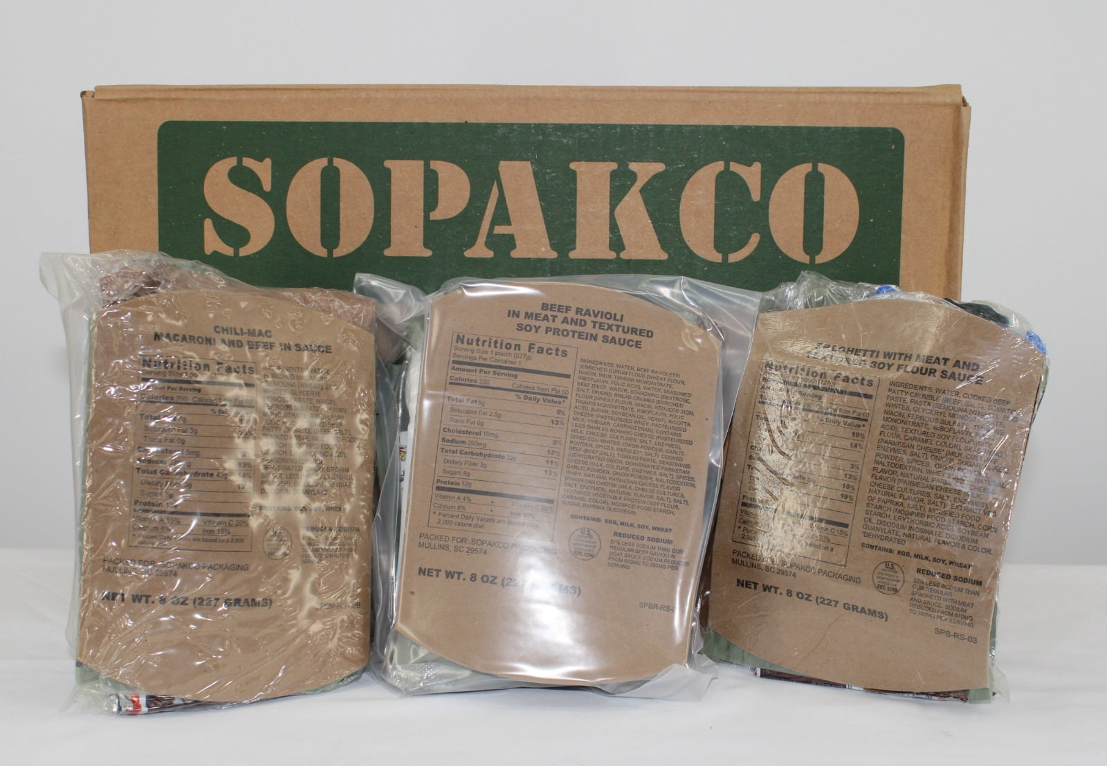 SOPAKCO MREsReduced Sodium Food Rations 14 Meals Ready To Eat 8/23