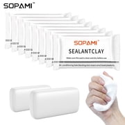 SOPAMI 10-Pack White Waterproof Sealant Putty - Quick Mending Mud & Duct Seal Clay for Wall Hole Repair, Drain Pipe Connection, Air Conditioning Vents & Cracks
