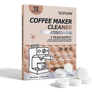SOPAMI Coffee Maker Cleaner and Descaler Tablets, 12 Count