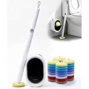 SOPAMI Disposable Toilet Brush and Holder Set with Colorful Refills for Bathroom