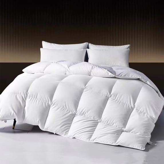 SOPAT Goose Feathers Down Comforter King Size Luxurious All Season Duvet Insert ,Ultra-Soft 200GSM 10% Goose Feather and 90% Down Insert Alternative Filling,(90"x102", White)