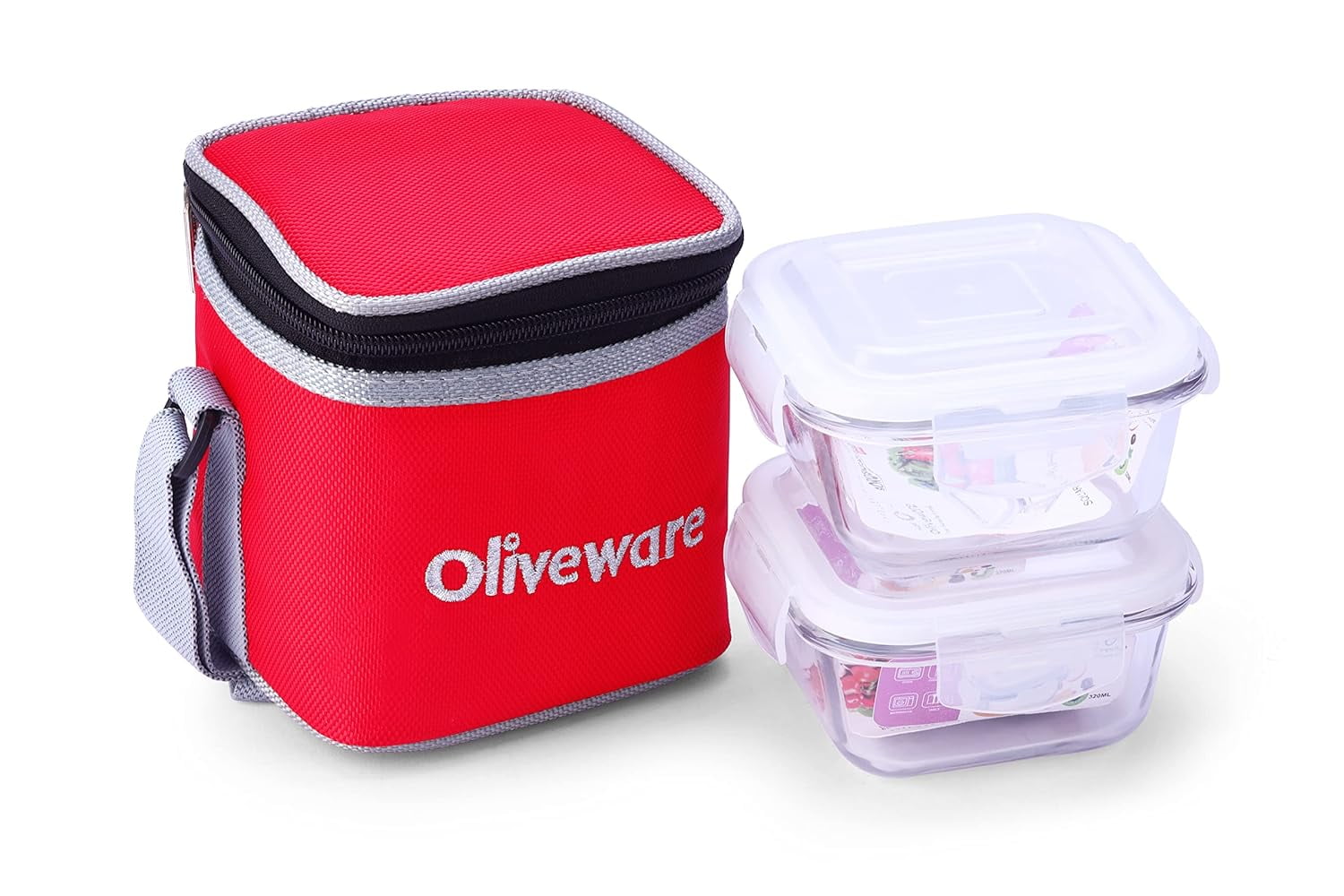 SOPLOLIVEWARE Deluxe Glassware Lunchbox, Borosilicate Glass, Microwave