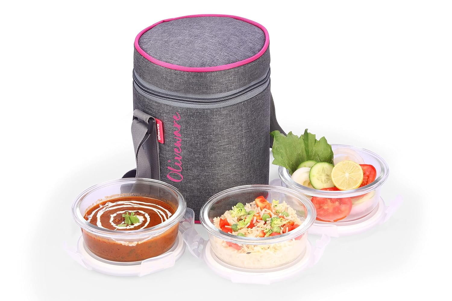 SOPLOLIVEWARE Innox Glassware Lunchbox, Borosilicate Glass Containers