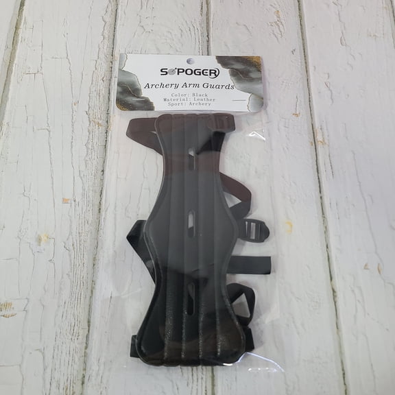 SOPOGER Archery Arm Guards, Leather Archery Arm Guard, Adjustable Archery Forearm Protector, Lightweight Bow Shooting Arm Brace for Recurve & Compound Bow Archers