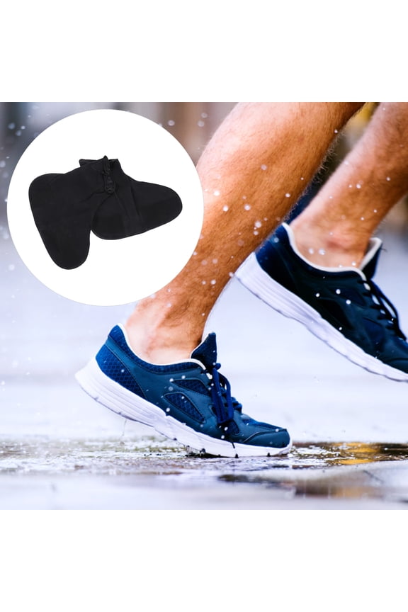 Non-Slip Waterproof Boot Protector Black Latex Reusable for Outdoor