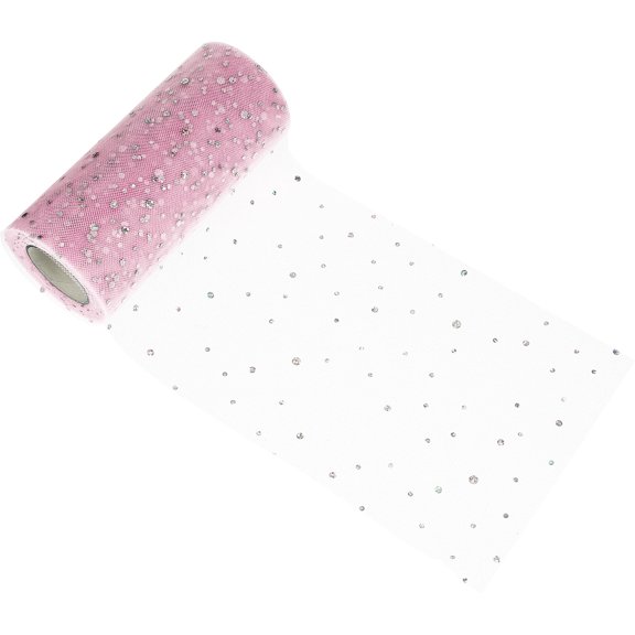 SOPOTUTU 1 Roll of Sparkly Fabric Ribbon Pink for Craft Making Christmas Decorations