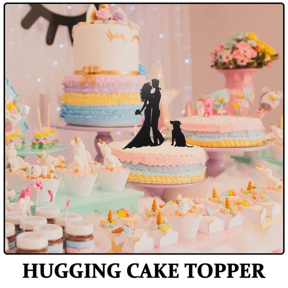 SOPOTUTU Rustic Black Wedding Cake Topper Set - Elegant Party Decoration for Weddings and Celebrations