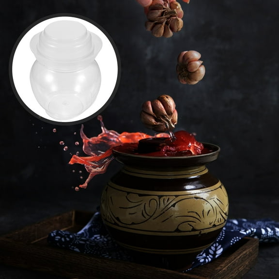 SOPOTUTU Transparent Kimchi Containers with Airtight Seal for Kitchen Storage