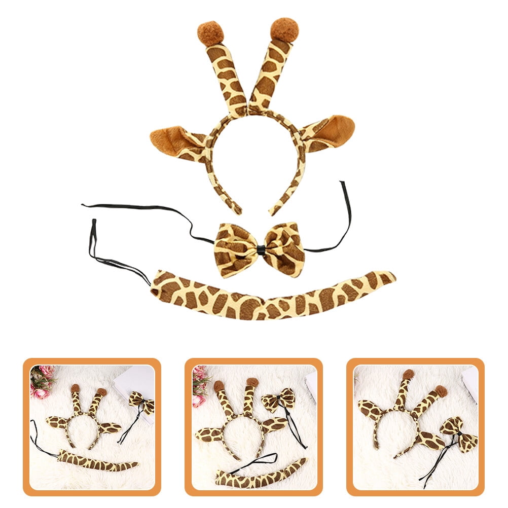 Kids Giraffe Costume Set – 4-Piece Plush Headband, Bow Tie, Tail & Tutu For Dress-Up & Parties