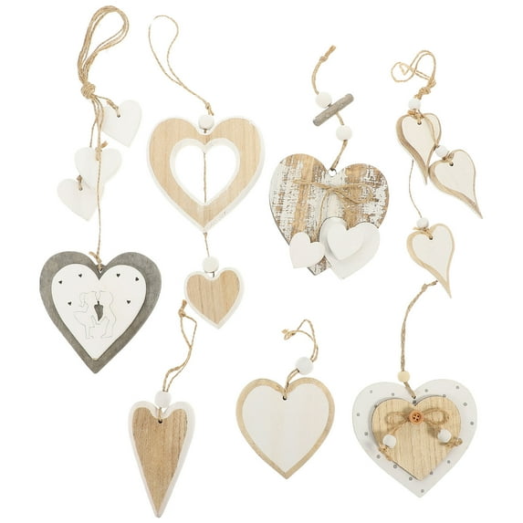 SOPOTUTU Hanging Hearts Ornaments in Assorted Colors, Synthetic Material Decor for Weddings, Parties, and Home, 1 Set