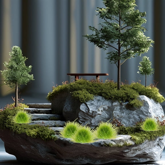 SOPOTUTU Plastic Soil Model Artificial Turf Green Plastic 1 Sheet for Architectural Models