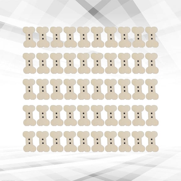 SOPOTUTU 100Pcs Beige Wooden Buttons Bone Design Two Holes Sewing Buttons for Clothes Accessories