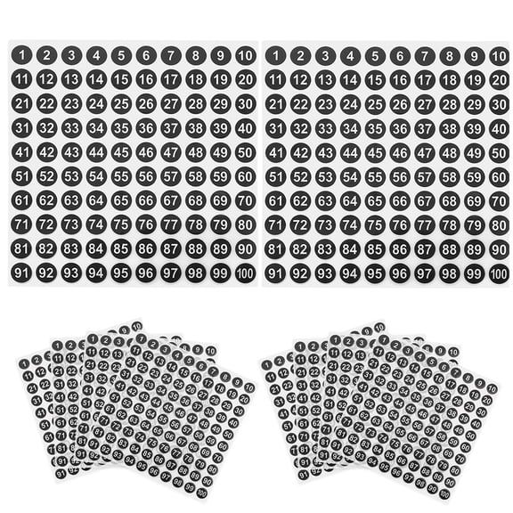 SOPOTUTU 100 Sheets Number Stickers Black for Inventory Management and Organization Labels