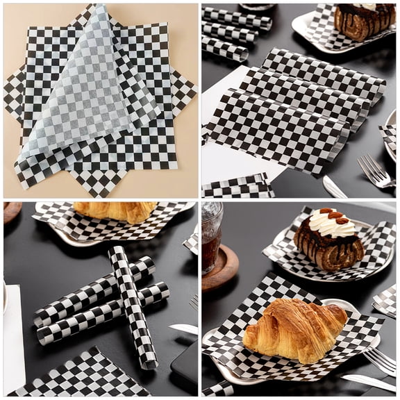 SOPOTUTU 100Pcs Sandwich Wrapping Paper Wax Sheets Oil Proof Food Basket Liners with