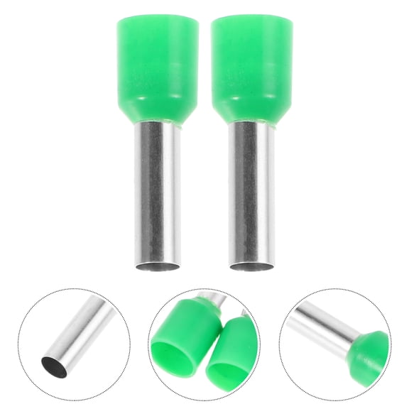 SOPOTUTU 100pcs Waterproof Electrical Connectors Tube Terminals Green For Indoor Electrical Connections