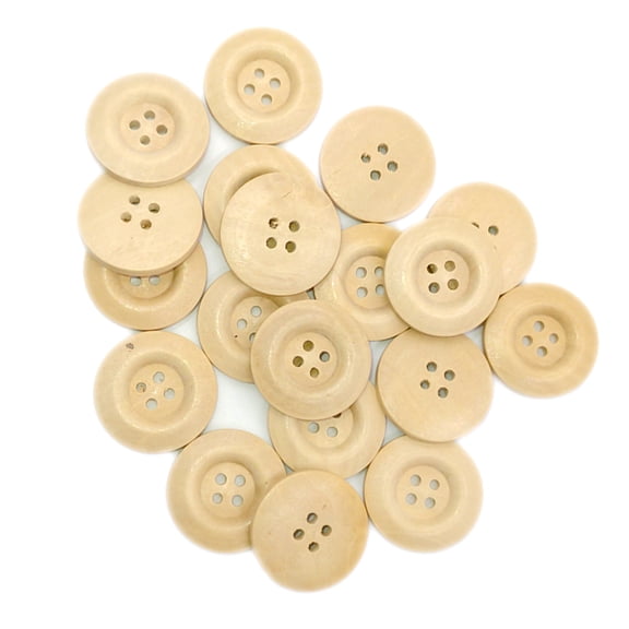 SOPOTUTU 100Pcs Simple Pattern Wood Buttons Light Brown for Knitting and Sewing