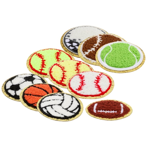 SOPOTUTU 10Pcs Heat Activated Sports Embroidery Patches for Football Baseball Basketball Apparel